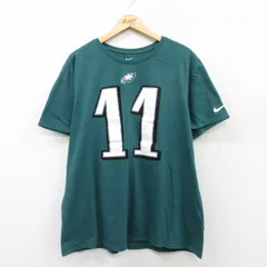 XL/古着 ナイキ NIKE 半袖 ブランド Tシャツ メンズ NFL フィラデルフィアイーグルス 大きいサイズ クルーネック 緑 グリーン アメフト ス