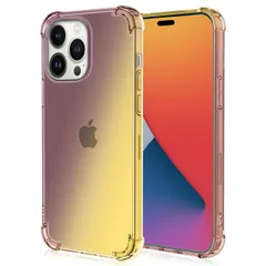 iPhone14 Pro Max ケース アイフォン14 プロマックス  グラデーション耐衝撃 ソフト ケース 【Color】 ブラック・ゴールド