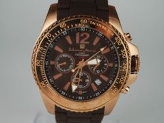 【USED/A】SalvatoreMaraサルヴァトーレマーラ SM16106-6　メンズクオーツ時計 クロノグラフ BR