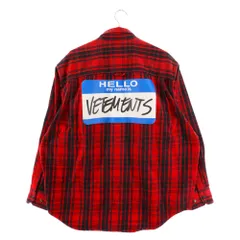 VETEMENTS (ヴェトモン) 22SS MY NAME IS VETEMENTS FLANNEL SHIRT マイネーム イズ ヴェトモン フランネルシャツ チェックシャツ レッド UA52SH800Rのサムネイル