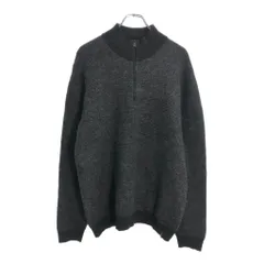 Calvin klein カルバンクライン ハーフジップ ウール ニット セーター ブラック(メンズ XL)中古 古着 U7399