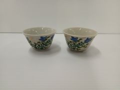 九谷焼　利山窯　湯呑　2客セット【中古品】