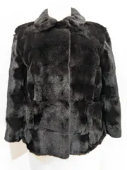 ドゥロワー  ファーポケット ブラック　ムートン　38 ショート丈　切り替え ドゥロワー ファーポケット ブラックムートン38 ショート丈切り替え