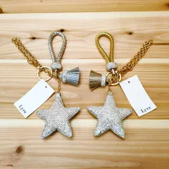 新品　単品　おしゃれな リング　キーホルダー　星　携帯ストラップ　車のキーホルダー　レディース シルバー　ゴールド
