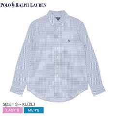 ポロ ラルフローレン 長袖シャツ 323723041 レディース メンズ L／S STRETCH POPLIN PLAID SPORTSHIRT POLO RALPH LAUREN カラー:ブルーMU  品番：21231659