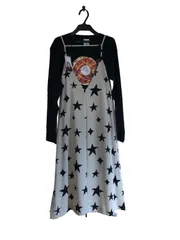 N1013. X-girl☆プリントスリップドレス＋長袖Tシャツ2枚S / エックスガール