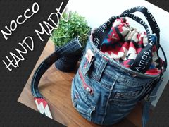 №678【DENIM✖️オルテガ✨フリンジSIDEpocket ToteBag】