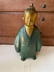 開運置物　金メッキ「無我童子」 秀雲作 　美術工芸　cc620 Yahoo!オークション -「無我童子」の落札相場・落札価格