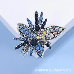 S3720 【花】欧米風 上品 レトロ キラキラ フラワー ブローチ