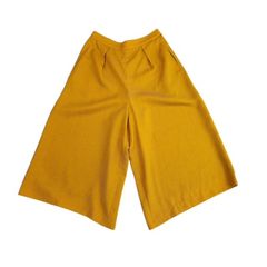 中古 リフレクト Reflect ワイドパンツ ガウチョパンツ クリーニング済み マスタード レディース サイズ9