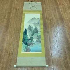 掛け軸 日本画 『彩色山水』田中竣 掛け軸 日本画 『彩色山水』田中竣