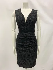 1118 Vanessa Heart ヴァネッサハート　キャバクラ　ドレス　フラワー　ノースリーブ　レース　ミディ　キャバドレス　S