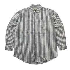 00s Eddie Bauer エディーバウアー ストライプ グレー イエロー 長袖 シャツ メンズ 大きめ M 通年 アメカジ ストリート 定番 古着■S4285のサムネイル
