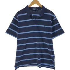 古着 ラルフローレン Ralph Lauren POLO by Ralph Lauren オープンカラー 半袖 ボーダー ポロシャツ メンズXL相当/eaa537310