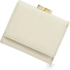 Gallery Qualier[ギャラリークオリエ] キメ細かさが生むフィット感 高級エチオピア高原羊革 熟練の革職人が作る スキミング防止 財布 レディース 3つ折り がま口 蝦蟇口 日本 ブランド シープ ナッパ 本革(Ivory)
