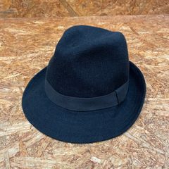 極美品]Borsalino ボルサリーノ ストローハット 麦わら帽子 ブラック