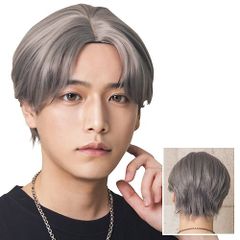 WIGGY RICHメンズ コンマヘア(シルバーアッシュ)　　 [メンズウィッグ ウィッグメンズ 男性用 かつら ファッションウィッグ 男装用 パーティーグッズ コスプレ コスチューム 仮装 イベント]【_912125】