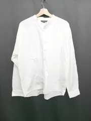 ◇ Θ nano universe ナノユニバース バンドカラー 長袖 シャツ サイズL ホワイト メンズ E  【1505290029339】