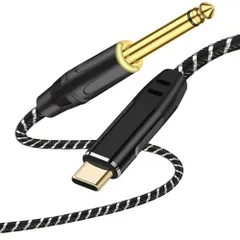 2M 2M ギターケーブル Type-Cオスから6.35mmギター録音ケーブルオーディオ楽器コード USB 2.0 /録音ソフトウェア/TYPE?Cインターフェースコンピューター プラグアンドプレイをサポート