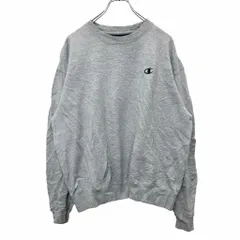 Champion ロゴスウェット トレーナー Lサイズ チャンピオン 刺繍 グレー 古着卸 アメリカ仕入 t2406-3730
