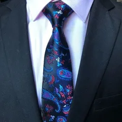 ネクタイ　結婚式　発表会　パーティー　イベント　ビジネス　卒業式　入学式　入社式　ダンスパーティー　バーテンダー　スーツ　ワイシャツ　格安　小物　メンズネクタイ　ライトブルー色　水色　ネイビー色　紺色　レッド色　赤色　ペイズリー柄
