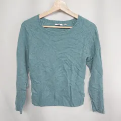 ◇ ⊇ UNIQLO ユニクロ アルパカ混合 ウール混合 長袖 ニット サイズM ブルー系 レディース E  【1409240011347】