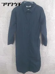 ◇ nano universe ナノユニバース 長袖 ロング シャツ ワンピース サイズF ネイビー レディース 【中古】 【1002800450671】