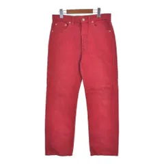 90年代 USA製 Levi's リーバイス 501 カラーデニムパンツ 後染め レッド (メンズ W32 L32) 中古 古着 T1873