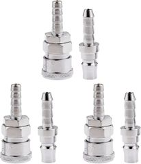 PLEAVIT エアーカプラー エアーホース 取付用 ジョイント ソケット オス メス SH+PH-40(シルバー,  3個セット)