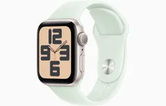 【新品正規品】Apple Watch本体 SE第2世代 (GPSモデル) - 40mmスターライトアルミニウムケースとソフトミントスポーツバンド