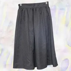 アースミュージックアンドエコロジー　スカート　グレー　レディース　ギャザー　ひざ丈　フレア　ウエストゴム　シンプル　通勤　通学