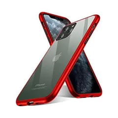 iPhone 11 Pro ケース 耐衝撃米軍MIL規格 半透明 黄変防止 ワイヤレス充電 四隅滑り止め (レッド iPhone 11 )