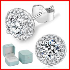 0.2-3.0 Carat Women's Earrings in 925 Sterling Silver with a Sparkling Single Diamond. Hypoallergenic. KRKC "Star Prayer" Moissanite Jewelry. Perfect for Birthdays, Anniversaries, and Mother's Day. Gift Box with GRA Certification Card (Available in Silver, Gold, Rose Gold, and Black).