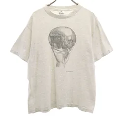 ANDzia アンダジア 90s オールド USA製 写像球体を持つ手 エッシャー マウリッツコルネリスエッシャー 半袖 シングルステッチ アート Tシャツ L グレー M.C.ESCHER メンズ 古着