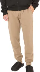 Y's factory 裏起毛 スウェット ロングパンツ メンズ リブ ジョガーパンツ 長ズボン ウエストゴム 裾ゴム ストレッチ素材 Lサイズ(オフベージュ,  L)