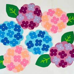 壁面　あじさい　6枚セット　6月　保育　介護　施設　幼稚園　病院