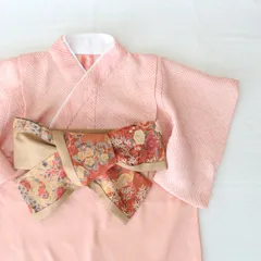 袴ロンパース　ベビー袴　【薄桃色本総絞りの正絹着物】　70cm  80cm  お宮参り　お食い初め　ひな祭り 出産祝い