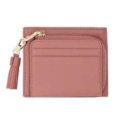 ☆ SAPI.サーモンピンク ☆ LIZ DAYS タッセル付き二つ折り財布 リズデイズ LIZDAYS 二つ折り財布 レディース ブランド 本革 財布 カードケース 小銭入れ コンパクト ミニ 革 レザー L字ファスナー チャーム付き タッセルチャーム