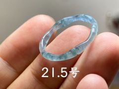 L13-81 高氷種 竹節 リング 氷青花 21.5号 グアテマラ産 A貨 本翡翠 くりぬき