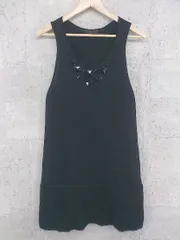 ◇ UNTITLED アンタイトル モヘヤ混 ノースリーブ ミニ ニット ワンピース 4 ブラック *  【1002800276882】