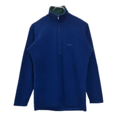 90年代 patagonia パタゴニア キャプリーン ハーフジップ フリースジャケット アウトドア ブルー(メンズ S)中古 古着 U4421