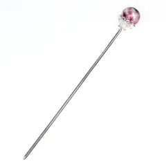 【迅速発送】Sea drop かんざし 簪 光る ホタルガラス とんぼ玉 ピンク 14mm 蓄光 シルバー 一本挿し 髪飾り 和風 浴衣 着物 和装 ヘアアクセサリー 230ht-s