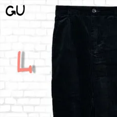 【美品】GU　ジーユー　コーディロイパンツ　黒　Ｌ　ワイドパンツ　レディース　秋　冬　古着