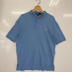 Polo by Ralph Lauren ポロバイラルフローレン ポニー刺繍 半袖 ポロシャツ ボタンダウン ワンポイントロゴ刺繡 フィリピン製 Lサイズ ライトブルー