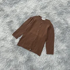 【NATURAL BEAUTY BASIC】ナチュラルビューティーベーシック  ニットカーディガン  七分袖  (M)  ヴィンテージ  大人カワイイ  レディース  茶系  ブラウン【送料無料】
