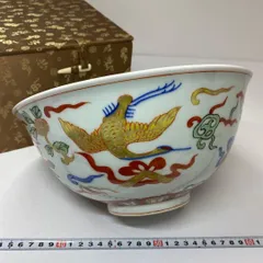 中国　景徳鎮窯　粉彩大鉢　共箱　トヒオ　東さ5-0625⑦