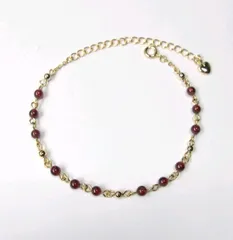ガーネットのビーズチェーンブレスレット　#21