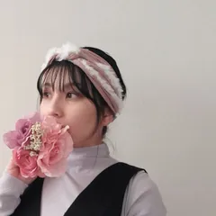 くすみピンクファーターバン