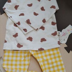 韓国輸入　くまさん　チェック柄　90 保育園 幼稚園コーデ