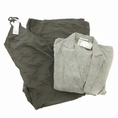 ユニクロ UNIQLO タグ付き 2点セット リネンコットンコート リネンブレンドキャミソールサロペット M XXL グレー /FT